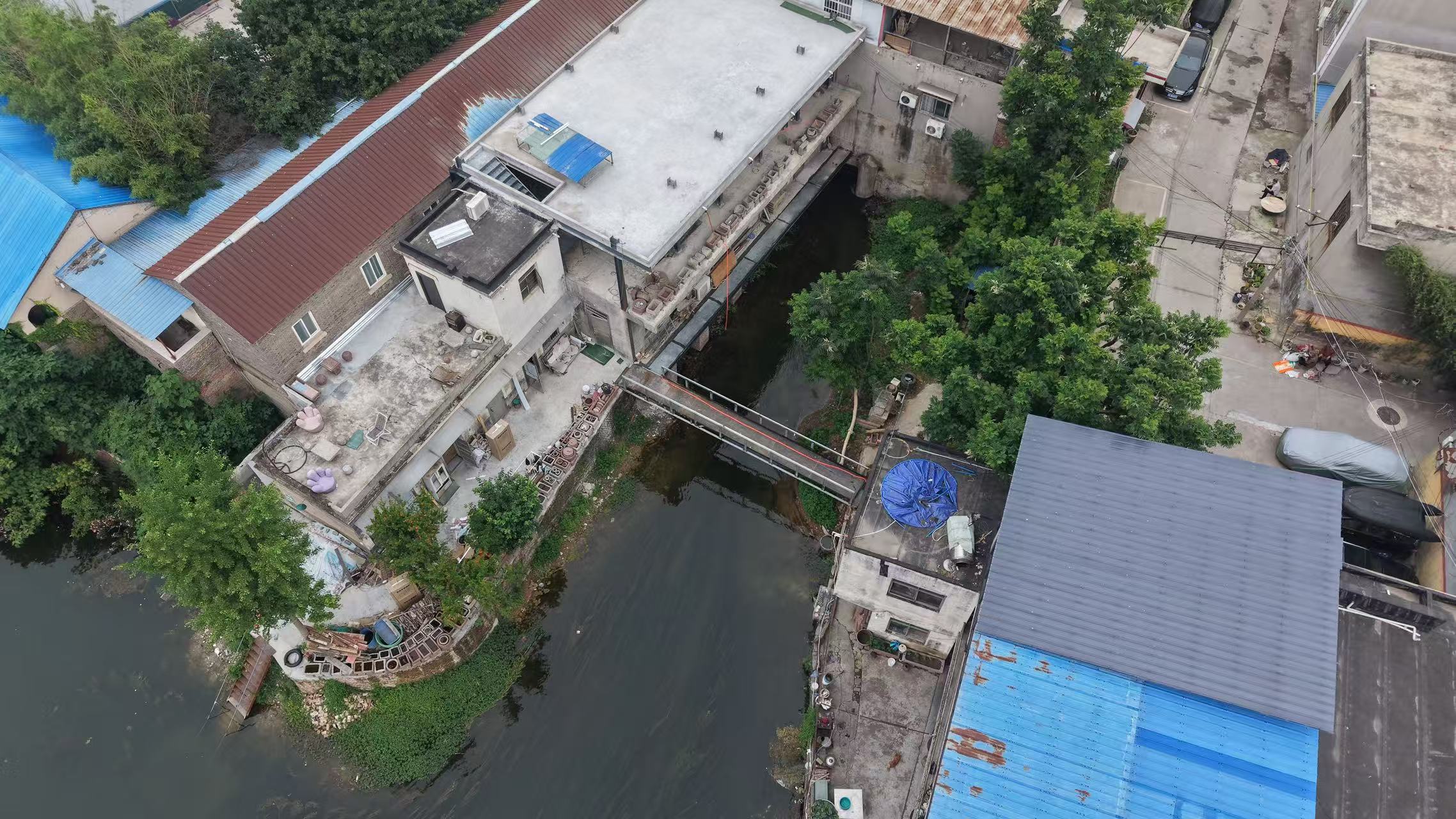 禹州北关备用饮用水源旁，溢洪道被占、违规搭桥、违建泳池收费、养殖家禽